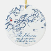 Kaart van Portland Maine Pas getrouwd Keepsake Chr Keramisch Ornament (Voorkant)
