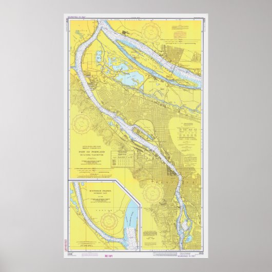 kaart van Portland OR (1974) Poster (Voorkant)