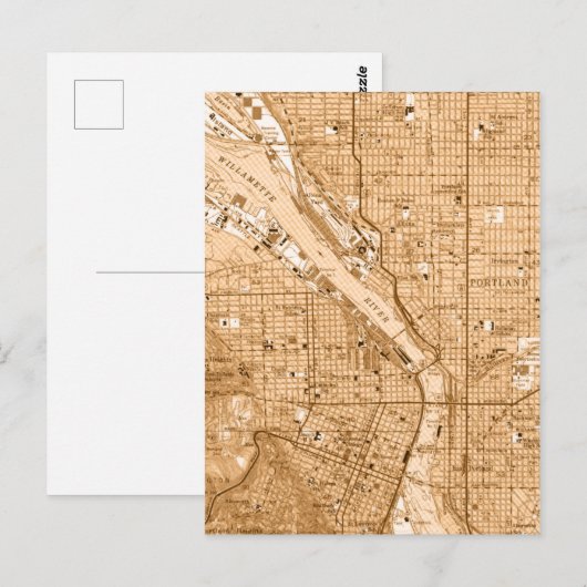 kaart van Portland oregon (Voorkant / Achterkant)