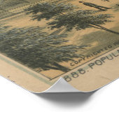  kaart van Portland Oregon (1888) Poster (Hoek)