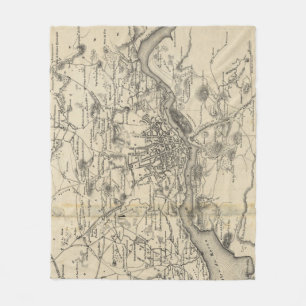  kaart van Porto Portugal (1835) Fleece Deken