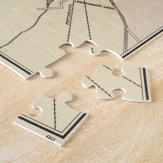  kaart van Portsmouth NH (1877) Legpuzzel (Zijkant)