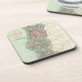  kaart van Portugal (1801) Drankjes Onderzetter (Linkerzijde)