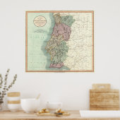  kaart van Portugal (1801) Poster (Keuken)