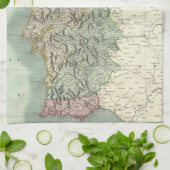  kaart van Portugal (1801) Theedoek (Gevouwen)