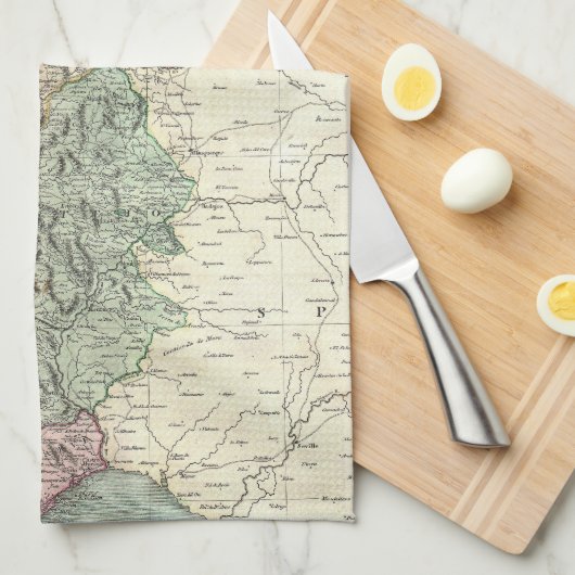  kaart van Portugal (1801) Theedoek (Quarter Fold)