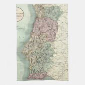  kaart van Portugal (1801) Theedoek (Verticaal)