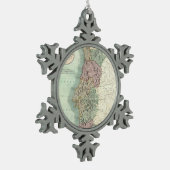 kaart van Portugal (1801) Tin Sneeuwvlok Ornament (Links)