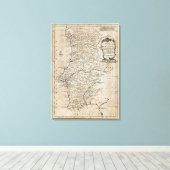 Kaart van Portugal Canvas Afdruk (Insitu (Houten vloer))