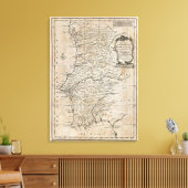 Kaart van Portugal Canvas Afdruk (Insitu (Woonkamer))