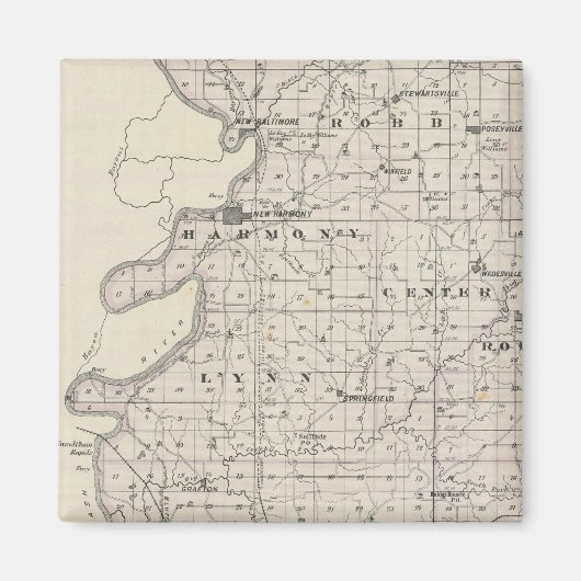 Kaart van Posey County Magneet (Voorkant)