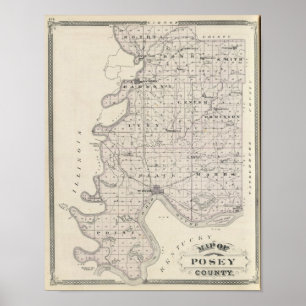Kaart van Posey County Poster
