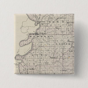 Kaart van Posey County Vierkante Button 5,1 Cm