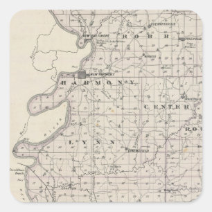 Kaart van Posey County Vierkante Sticker