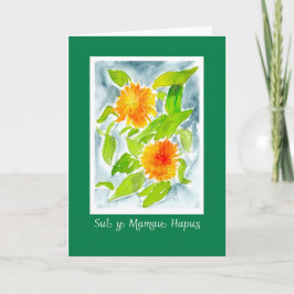 Kaart van Pot Marigolds Moederdag: Welsh Greeting