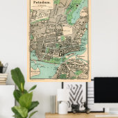 kaart van Potsdam Duitsland (1898) Poster (Thuiskantoor)