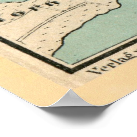  kaart van Potsdam Duitsland (1898) Poster (Hoek)