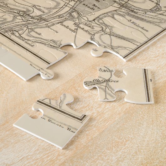  kaart van Praag (1882) Legpuzzel (Zijkant)