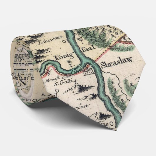 kaart van Praag en omgeving (1740) Stropdas (Opgerold)