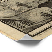  kaart van Praag Tsjechië (1845) Poster (Hoek)