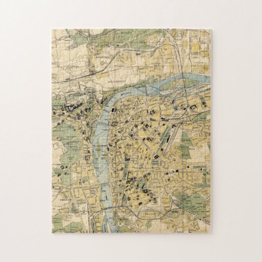kaart van Praag Tsjechië (1905) Legpuzzel (Verticaal)