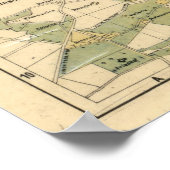 kaart van Praag Tsjechië (1905) Poster (Hoek)