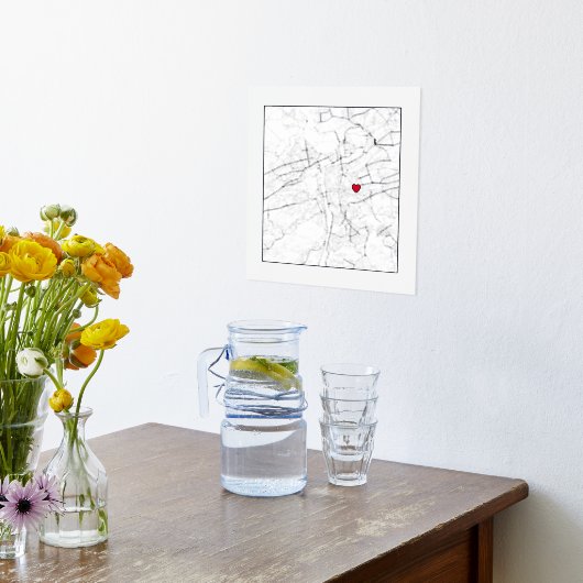 Kaart van Praag, Tsjechië Modern Elegant Gift Folie Afdrukken (Laag (Keuken))