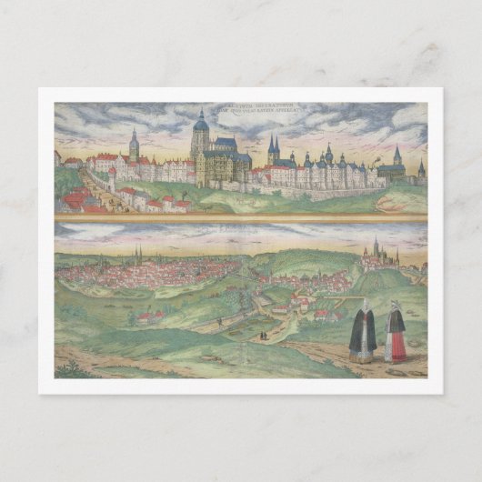Kaart van Praag, van "Civitates Orbis Terrarum" do (Voorkant)