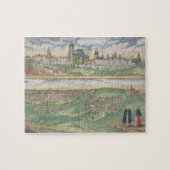 Kaart van Praag, van "Civitates Orbis Terrarum" do Legpuzzel (Horizontaal)