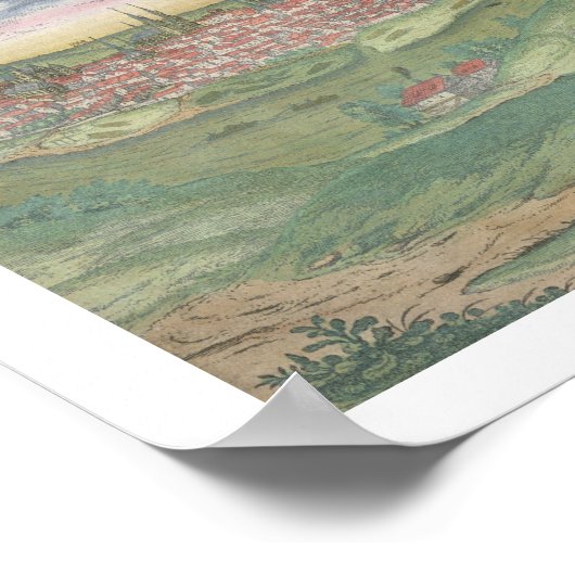Kaart van Praag, van "Civitates Orbis Terrarum" do Poster (Hoek)