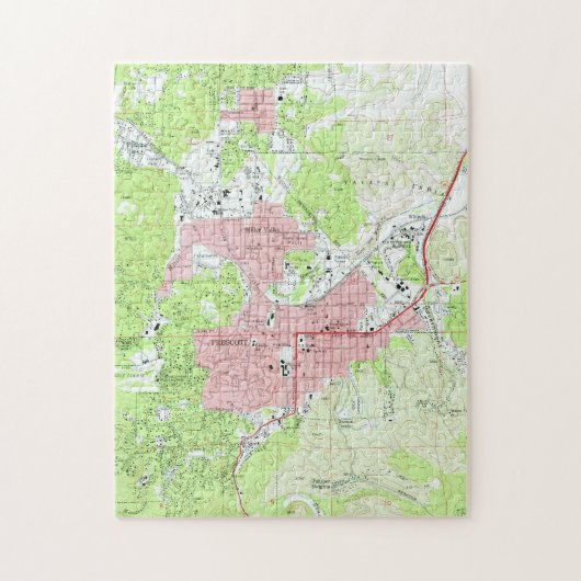 Kaart van Prescott Arizona (1973) Legpuzzel (Verticaal)