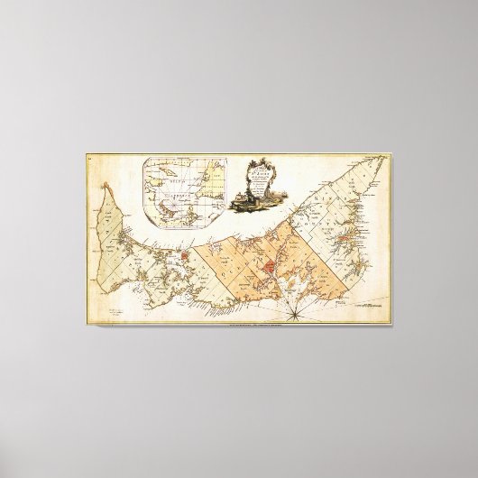  kaart van Prince Edward Island (1775) Canvas Afdruk (Voorkant)