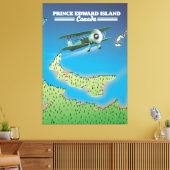 Kaart van Prince Edward Island, Canada. Canvas Afdruk (Insitu (Woonkamer))