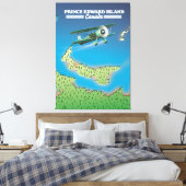 Kaart van Prince Edward Island, Canada. Canvas Afdruk (Insitu (Slaapkamer))
