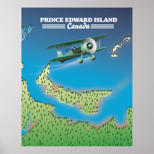 Kaart van Prince Edward Island, Canada. Poster (Voorkant)