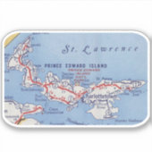  kaart van Prince Edward Island Sticker (Voorkant)