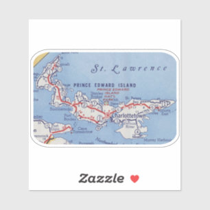  kaart van Prince Edward Island Sticker