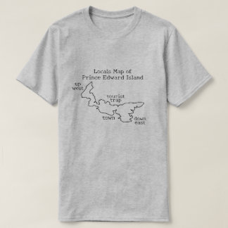 Kaart van Prince Edward Island T-shirt