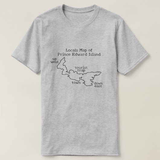 Kaart van Prince Edward Island T-shirt (Design voorkant)