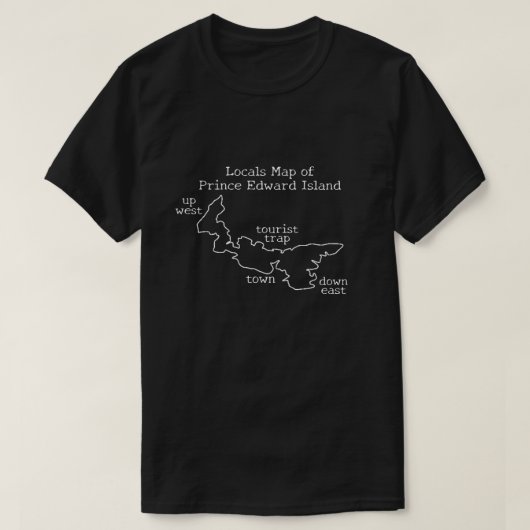 Kaart van Prince Edward Island T-shirt (Design voorkant)