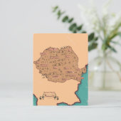 Kaart van  provincies van Roemenië (Staand voorkant)