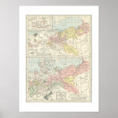 Kaart van Pruisen in Afdruk 1866 Poster (Voorkant)