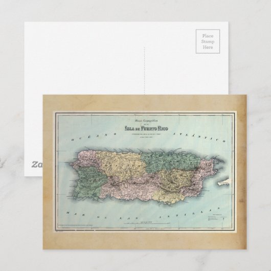 kaart van Puerto Rico (Voorkant / Achterkant)