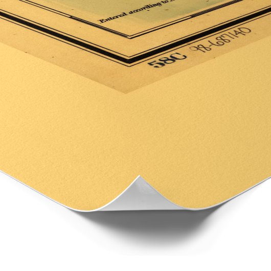 Kaart van Puerto Rico (1886) Poster (Hoek)