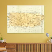kaart van Puerto Rico (1898) Canvas Afdruk (Insitu (Woonkamer))