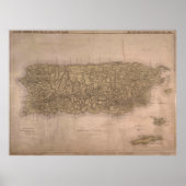  kaart van Puerto Rico (1898) Poster (Voorkant)