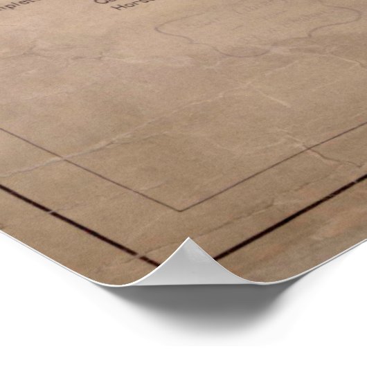  kaart van Puerto Rico (1898) Poster (Hoek)