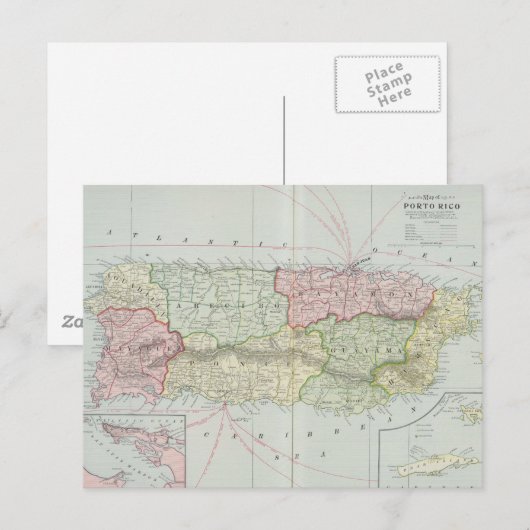  kaart van Puerto Rico (1901) (Voorkant / Achterkant)