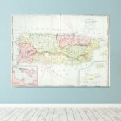  kaart van Puerto Rico (1901) Canvas Afdruk (Insitu (Houten vloer))