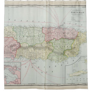 kaart van Puerto Rico (1901) Douchegordijn
